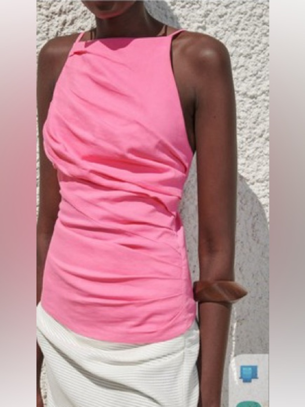 NWT ZARA LINEN BLEND HALTER TOP